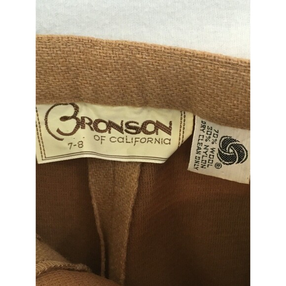 Bronson of California Vintage 70s Tan Wool Dress Pants, Bareback 7-8, ‎ 24 Waist - Picture 10 of 10